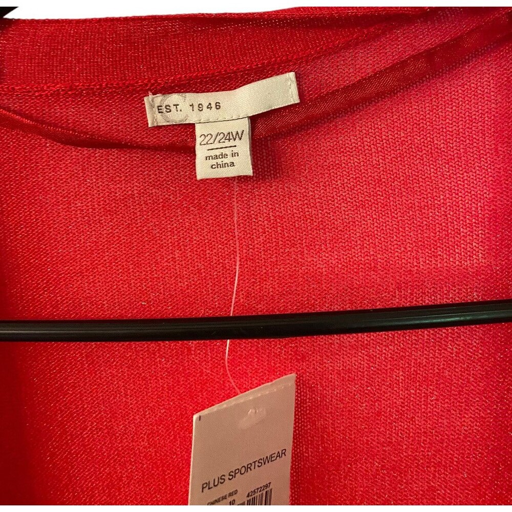 Women’s EST. 1946 Red Sheer Cardigan 22/24W Office - Picture 4 of 8